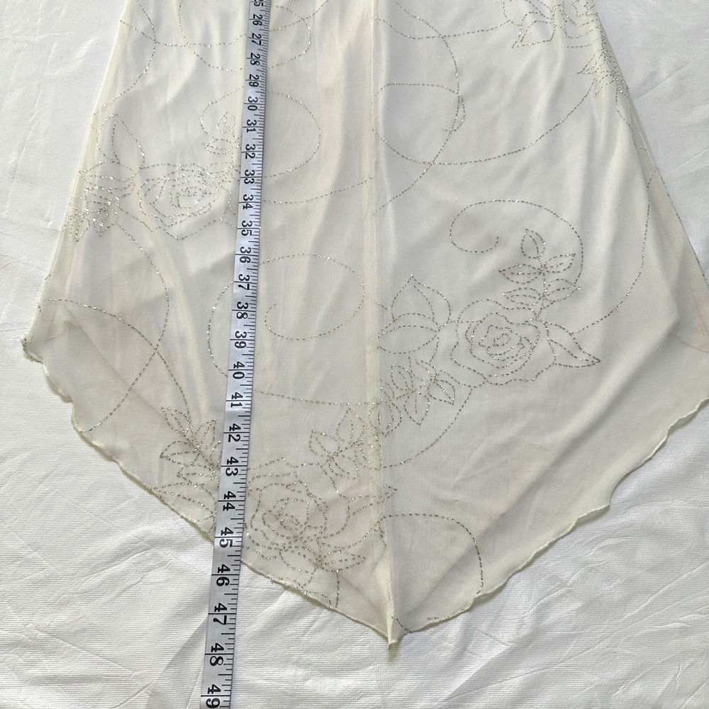 VTG City Triangles Y2K Glitter Rose Dress Large Fairycore Whimsigoth Asymmetric - Picture 7 of 14